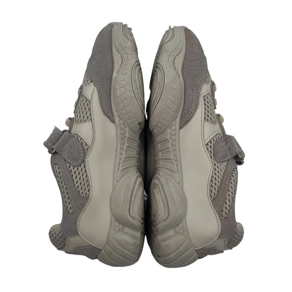 Shoekey Cream Gray Hook And Loop Sneakers Size 34 Big Girl - Picture 7 of 9